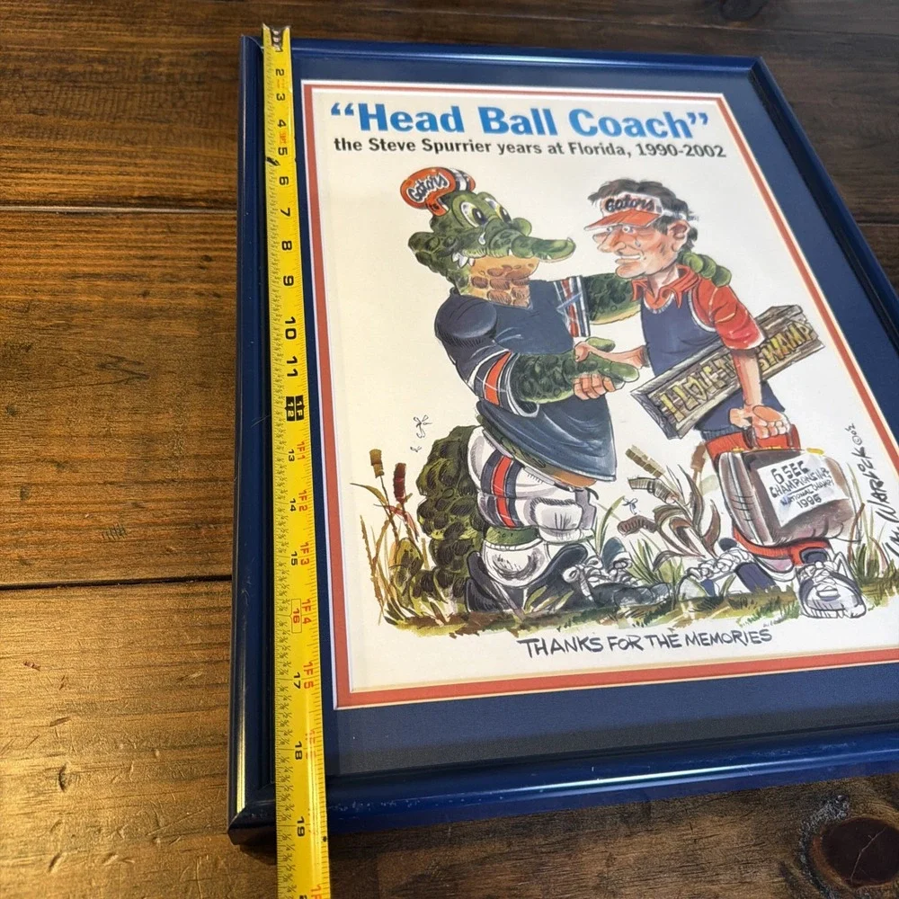 Cal Warlick Steve Spurrier Head Ball Coach Florida Gators Framed Print 2002